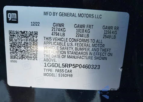 2023 Cadillac Ct4-V Blackwing z USA, uszkodzony, nr VIN 1G6DL5RP5P0460323